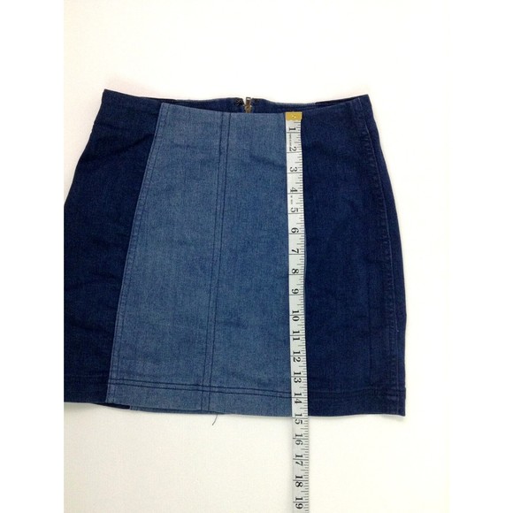 Free People Women Blue Denim Stretch Skirt Size 2 - Picture 4 of 5